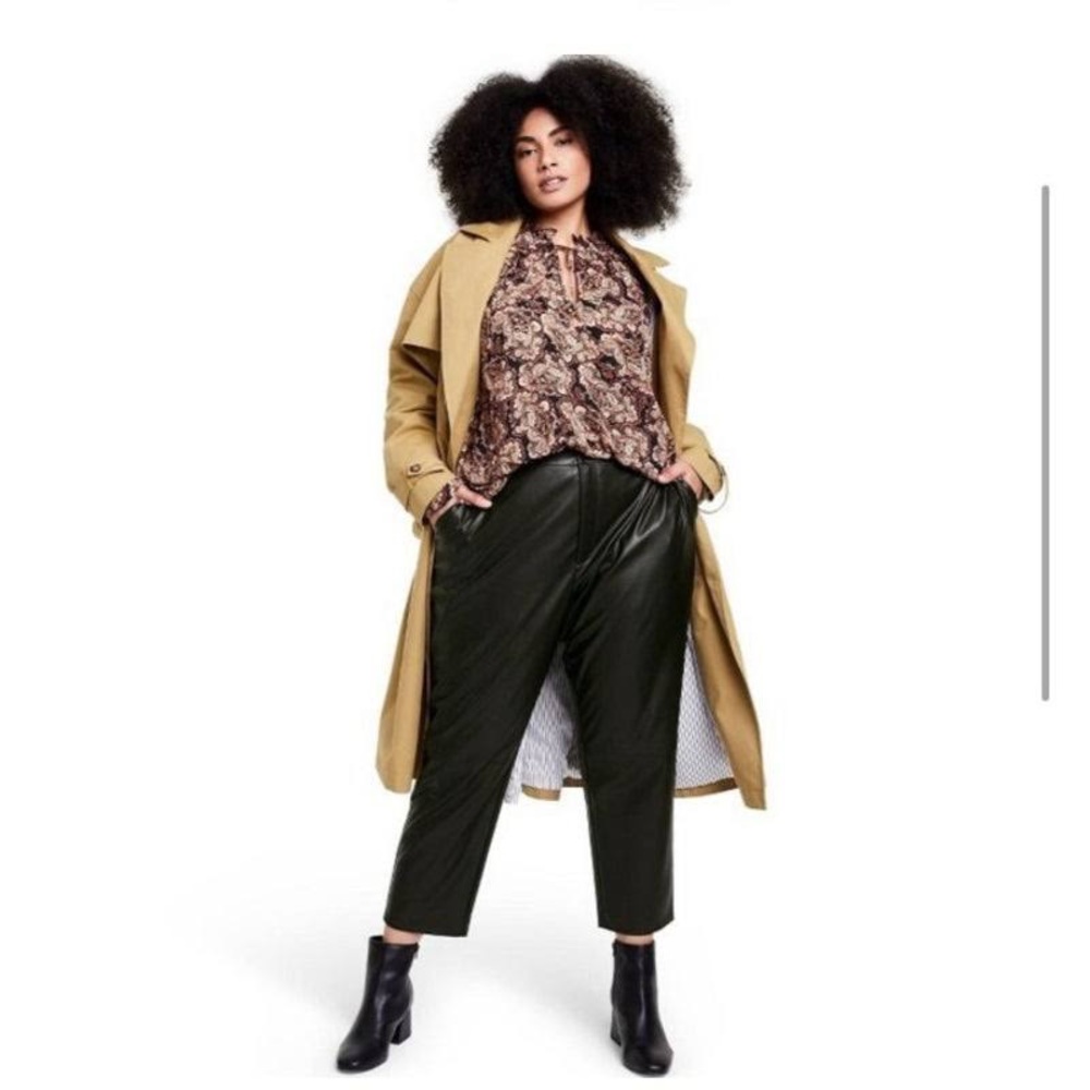 Nili Lotan X Target Black Women's High-Rise Skinny Ankle Faux Leather Pants 2X